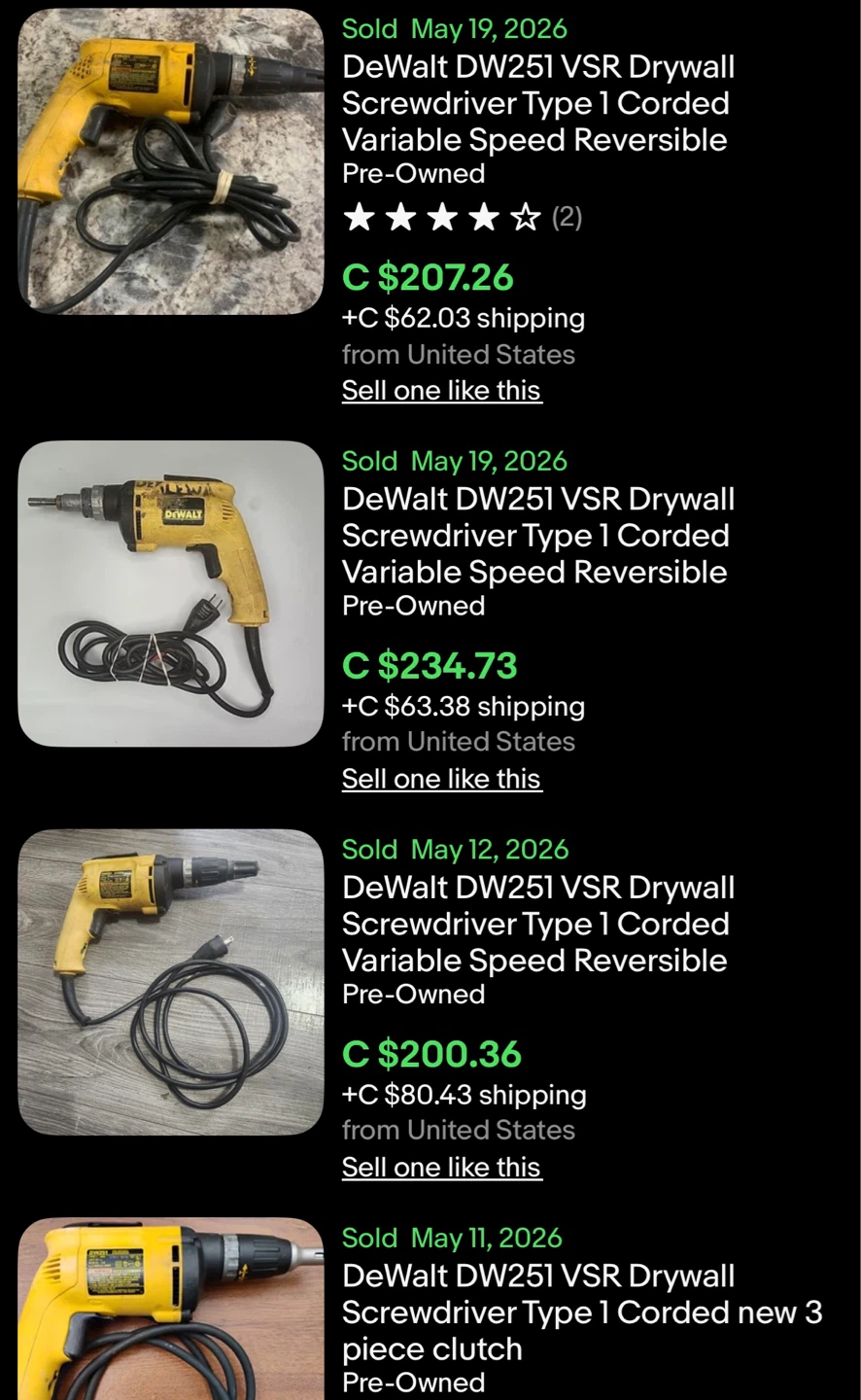 DeWalt DW251 VSR Drywall Screwdriver Type 1 Corded - photo 4
