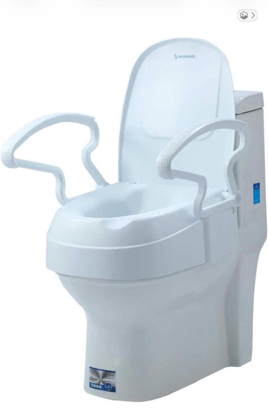Brand New 4” Toilet Seat Riser w Flip Up Armrests New in Box - photo 4