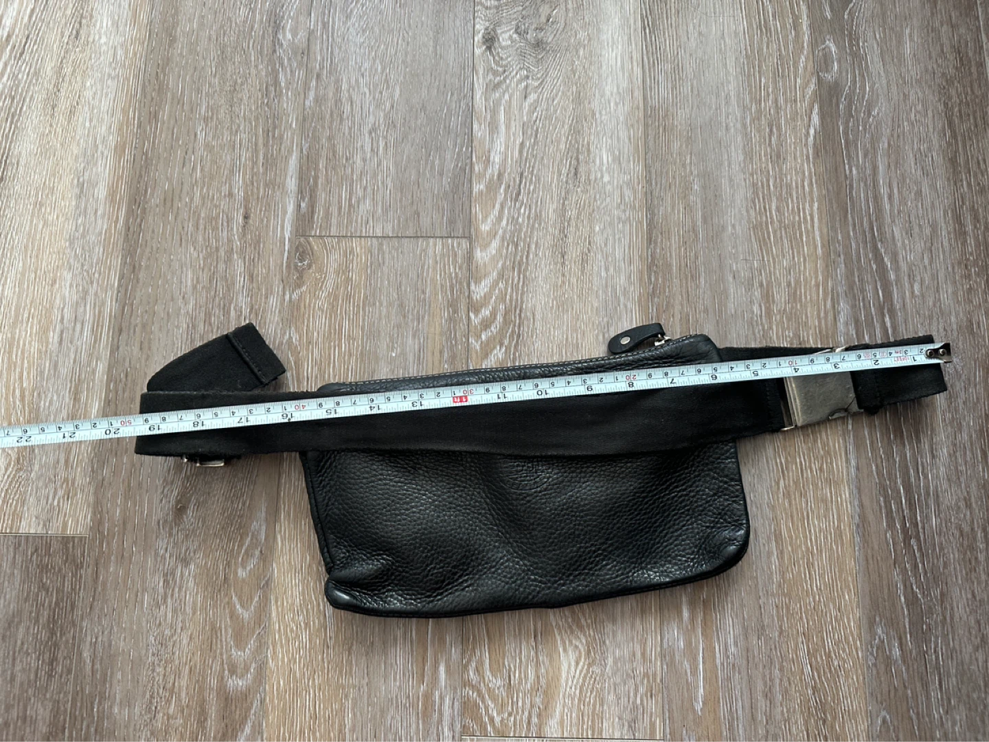 Black Leather Fanny Pack Belt Bag - photo 4