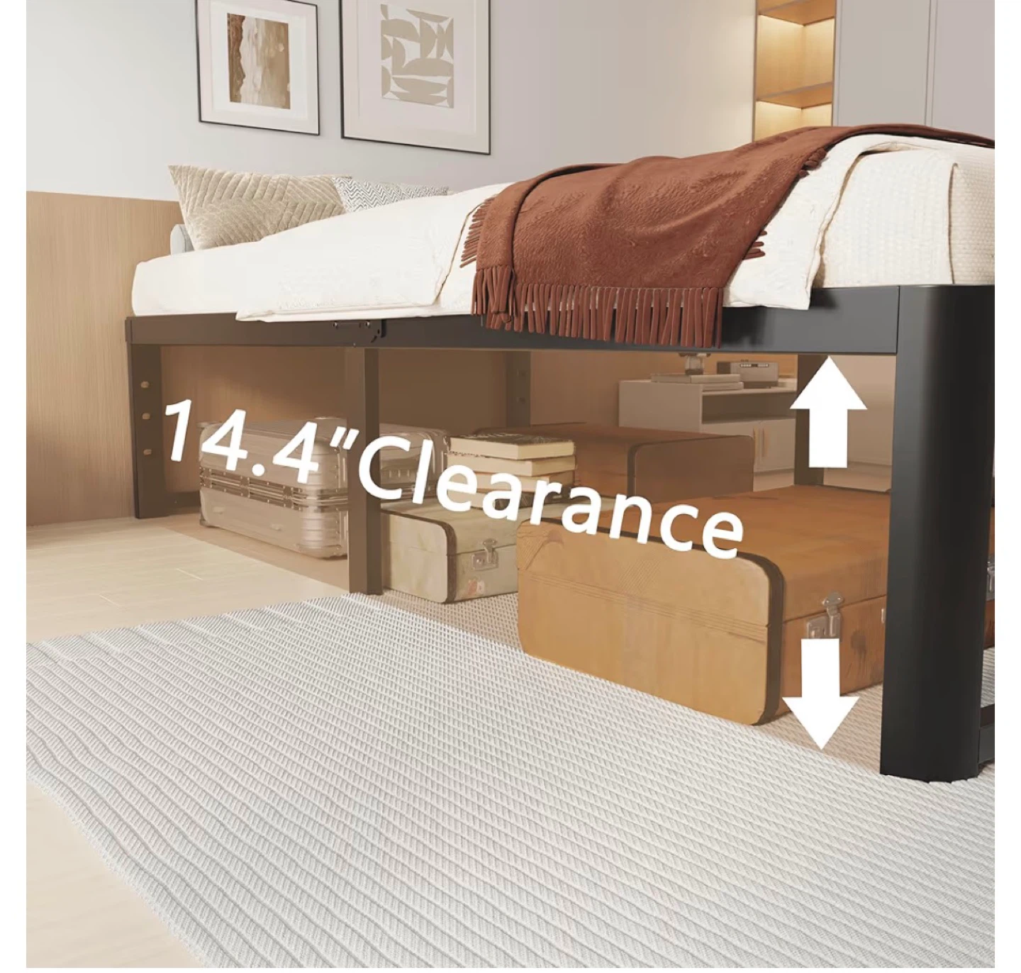 Twin Bed Frame + Gel Memory Foam + Quilted Pillow Top Bundle - photo 5