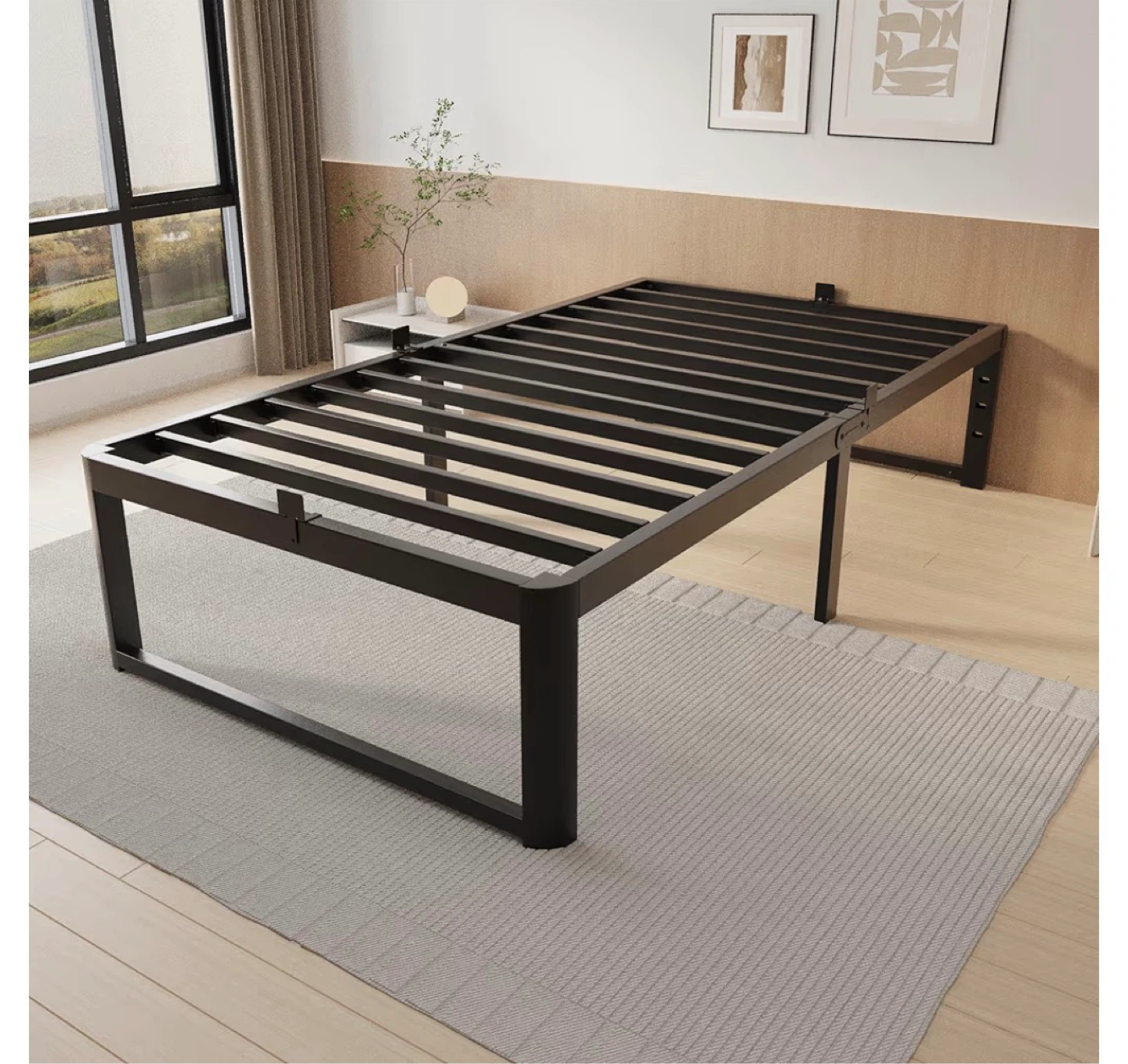 Twin Bed Frame + Gel Memory Foam + Quilted Pillow Top Bundle - photo 3