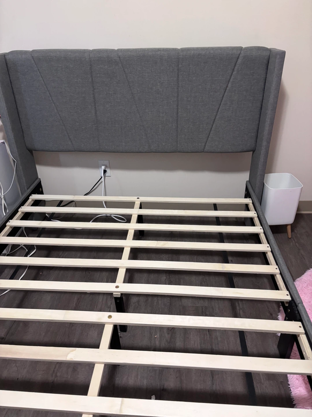 Grey Upholstered Bed Frame – Full/Double Size