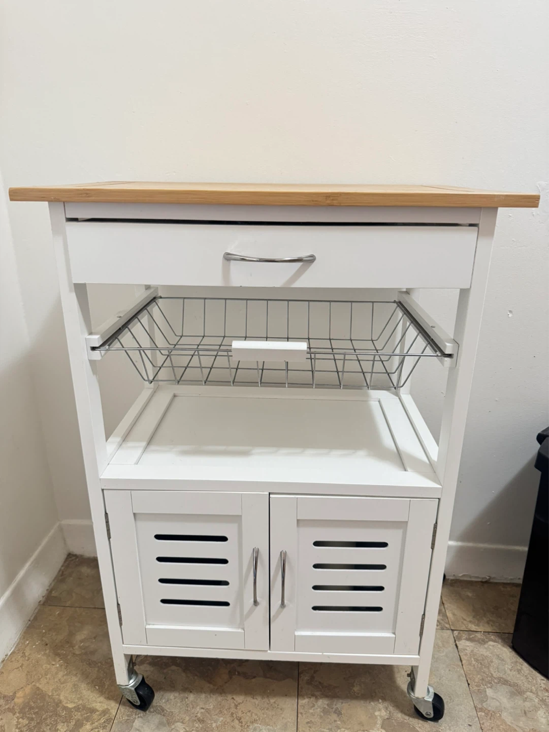 White Kitchen Cart - photo 3
