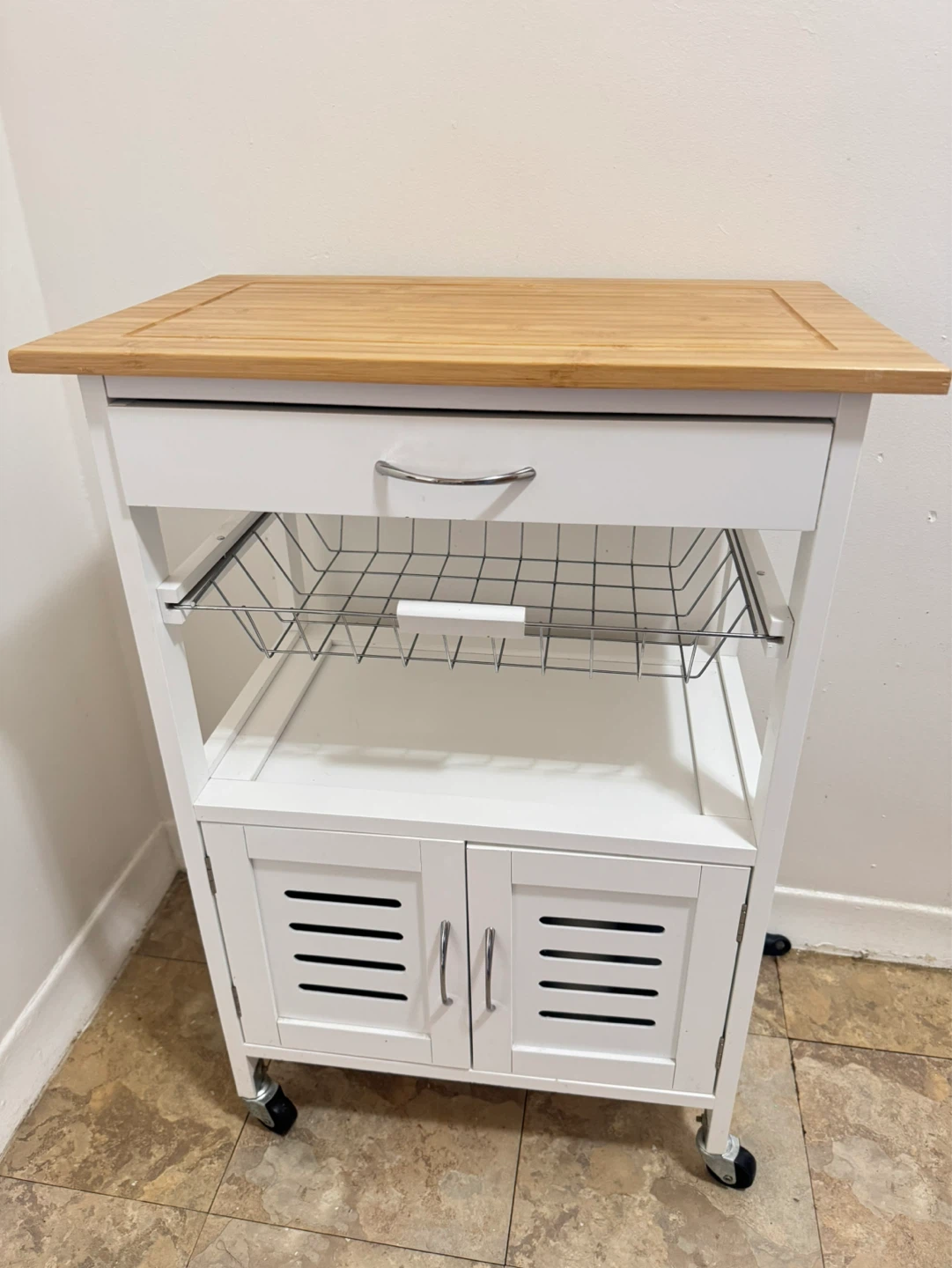 White Kitchen Cart