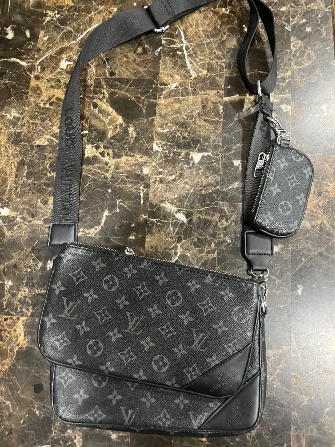 Louis Vuitton Monogram Crossbody Bag with Pouch