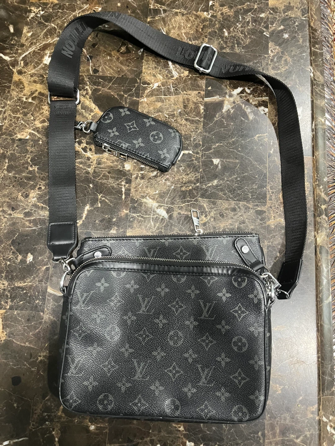 Louis Vuitton Monogram Crossbody Bag with Pouch - photo 3