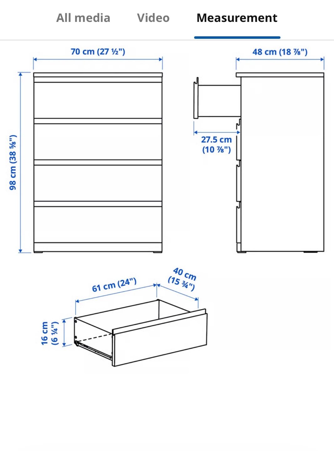 White IKEA STORKLINTA 4-Drawer Dresser - photo 5