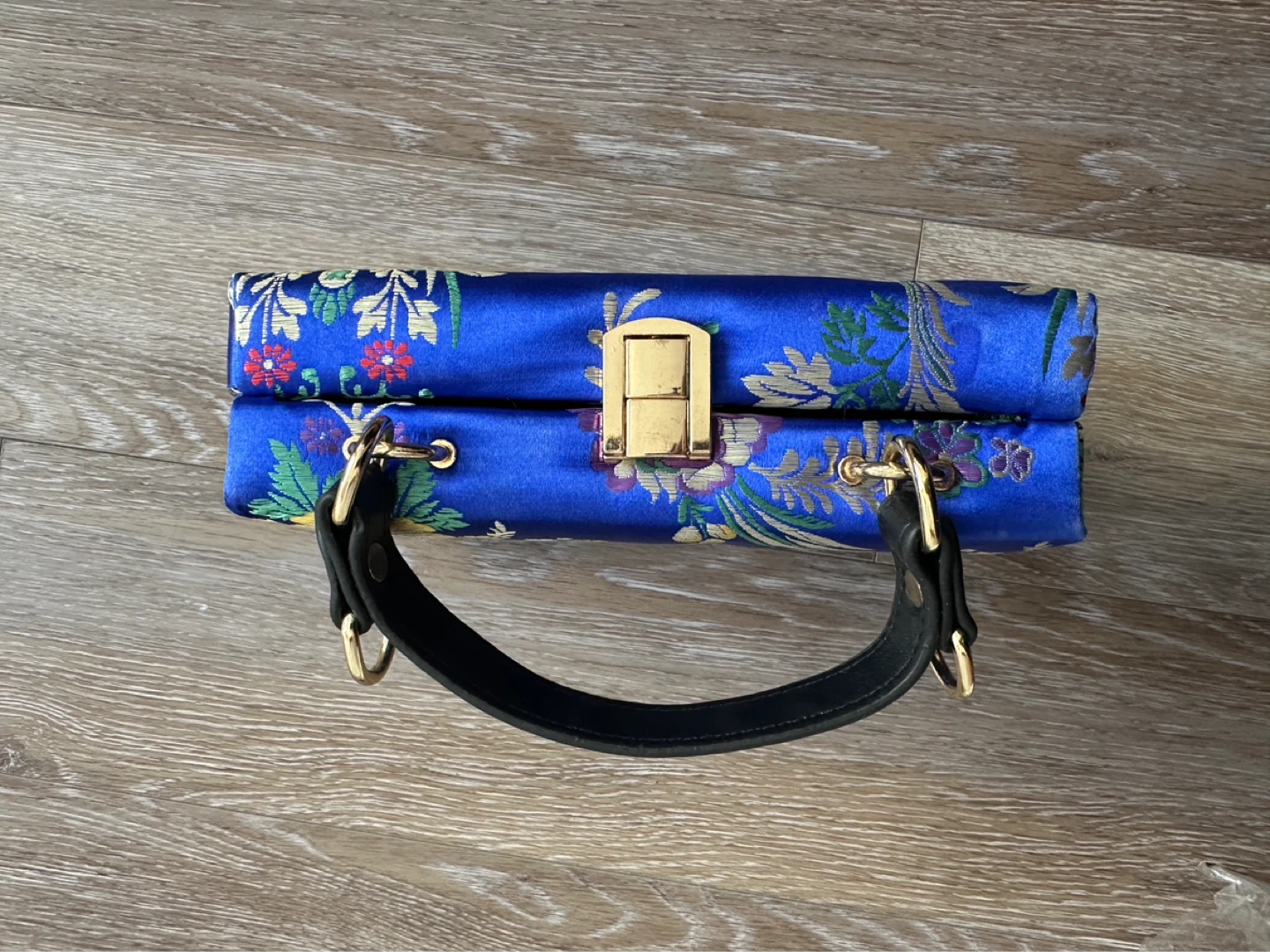 Blue Brocade Clutch with Floral Pattern - photo 4