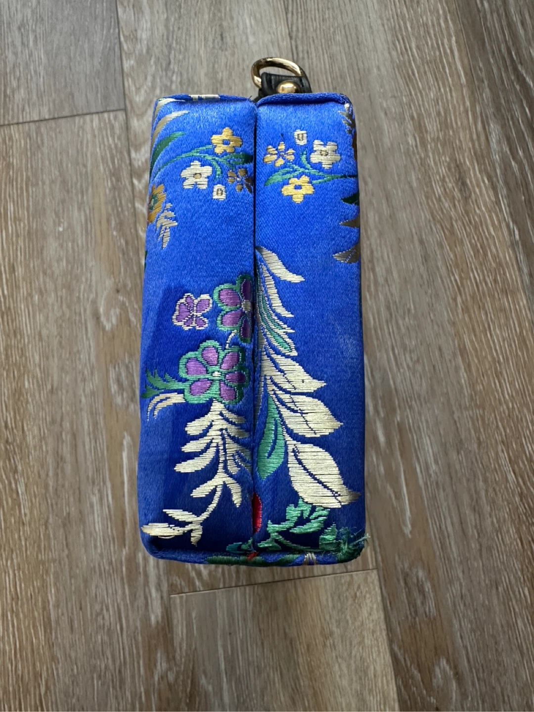 Blue Brocade Clutch with Floral Pattern - photo 3