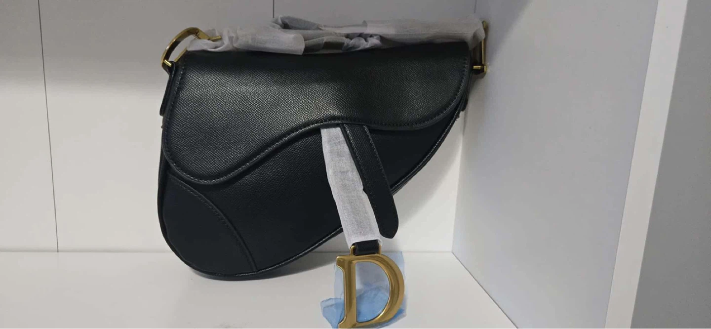 Christian Dior Saddle Bag Black Leather