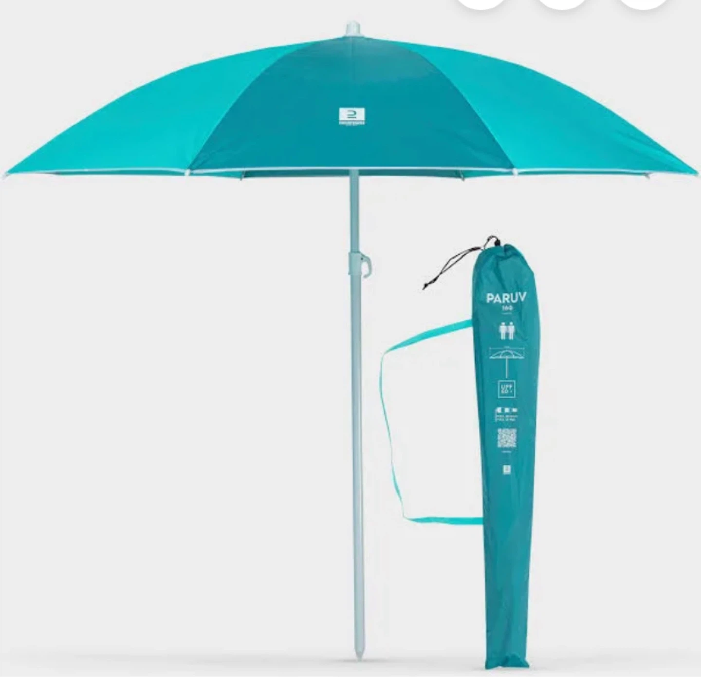 Red Camp Chair , beach umbrella and charcoal barbecue set