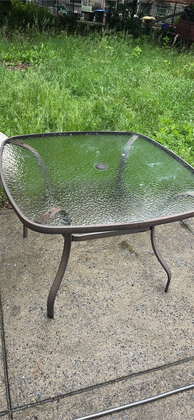 Square Glass Top Patio Table