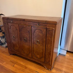 Vintage Wooden Bar Cabinet with 3 Doors