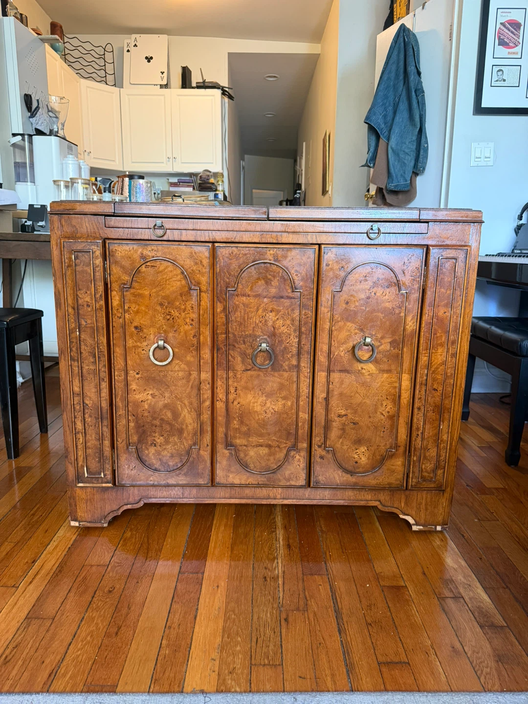 Vintage Wooden Bar Cabinet with 3 Doors - photo 5