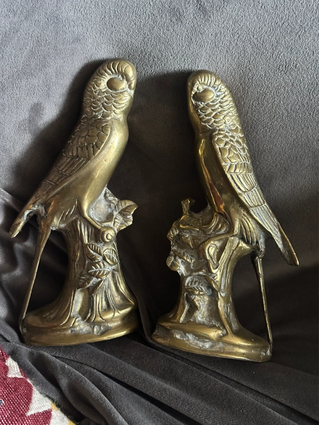 Pair of Vintage Brass Mid Century Love Bird Figurines