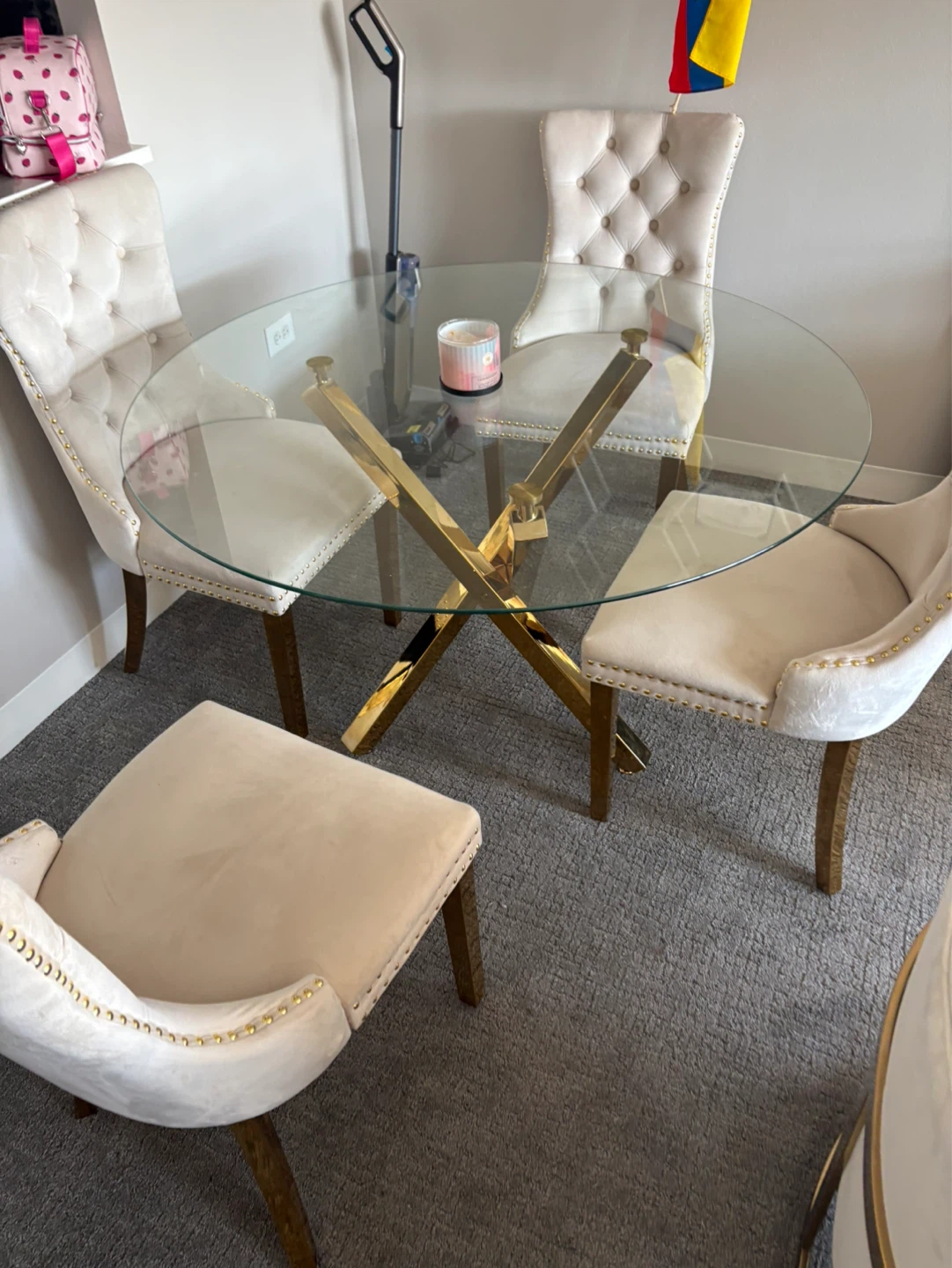Glass Top Dining Table with 4 Chairs - photo 2
