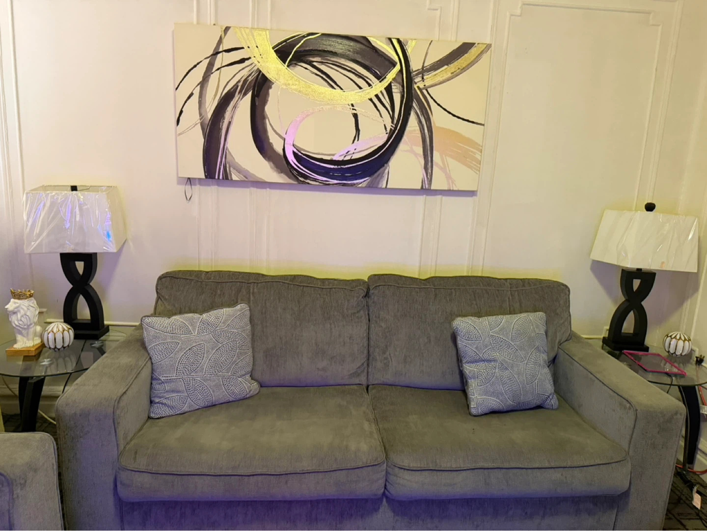 Gray Loveseat Sofa  turns into a bed