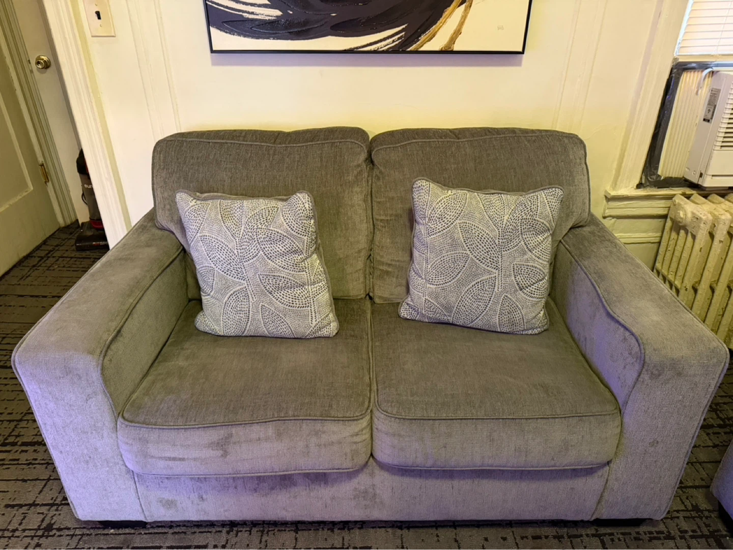 Gray Loveseat Sofa  turns into a bed - photo 2