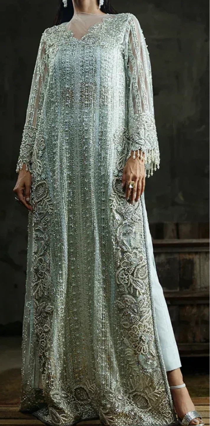 MUSHQ Embellished Mint Green Kameez