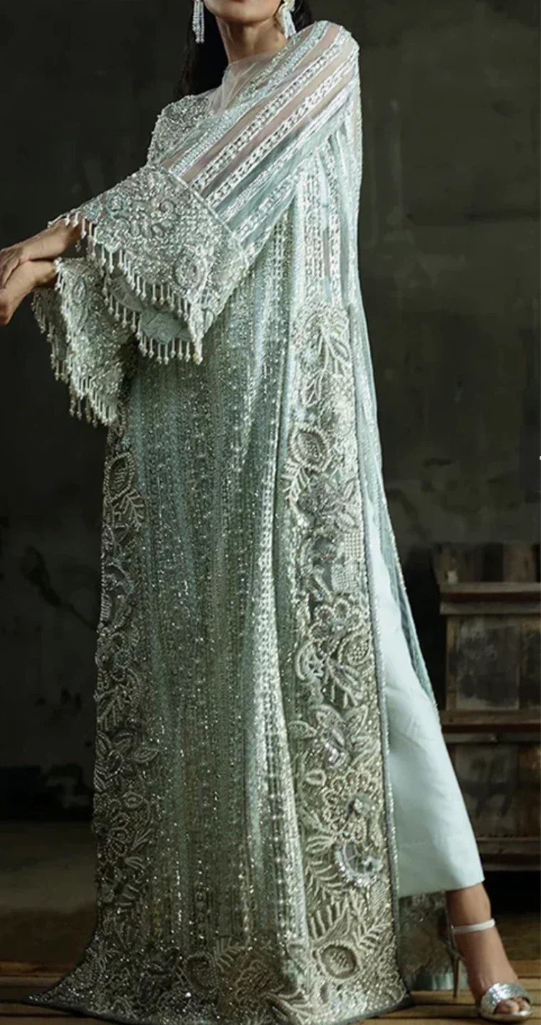 MUSHQ Embellished Mint Green Kameez - photo 2