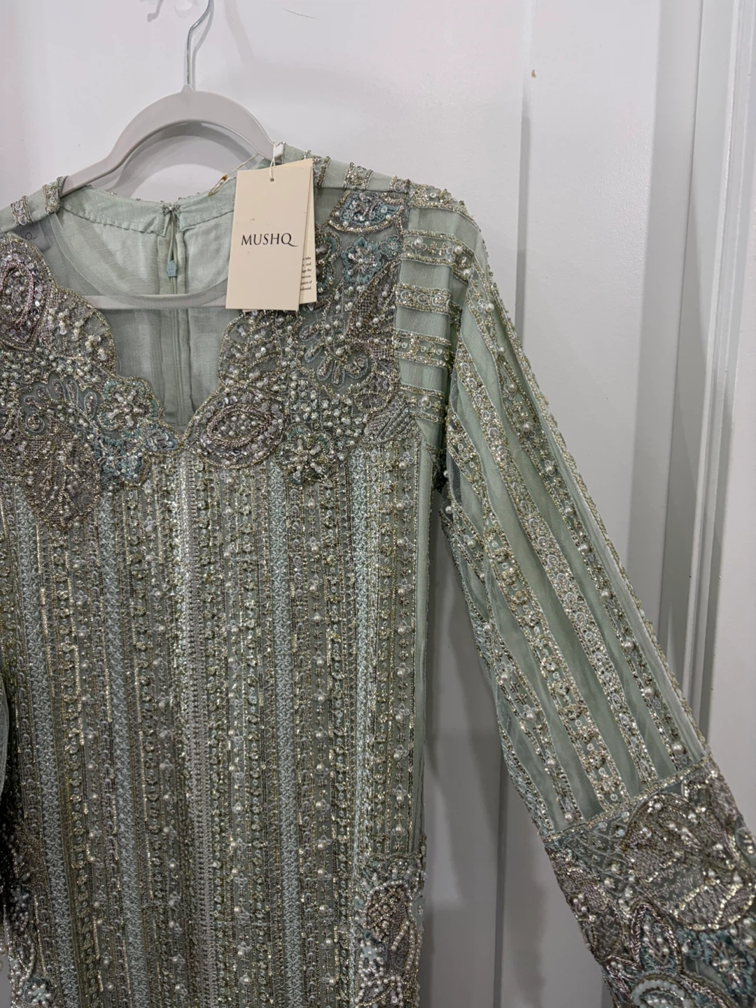 MUSHQ Embellished Mint Green Kameez - photo 5