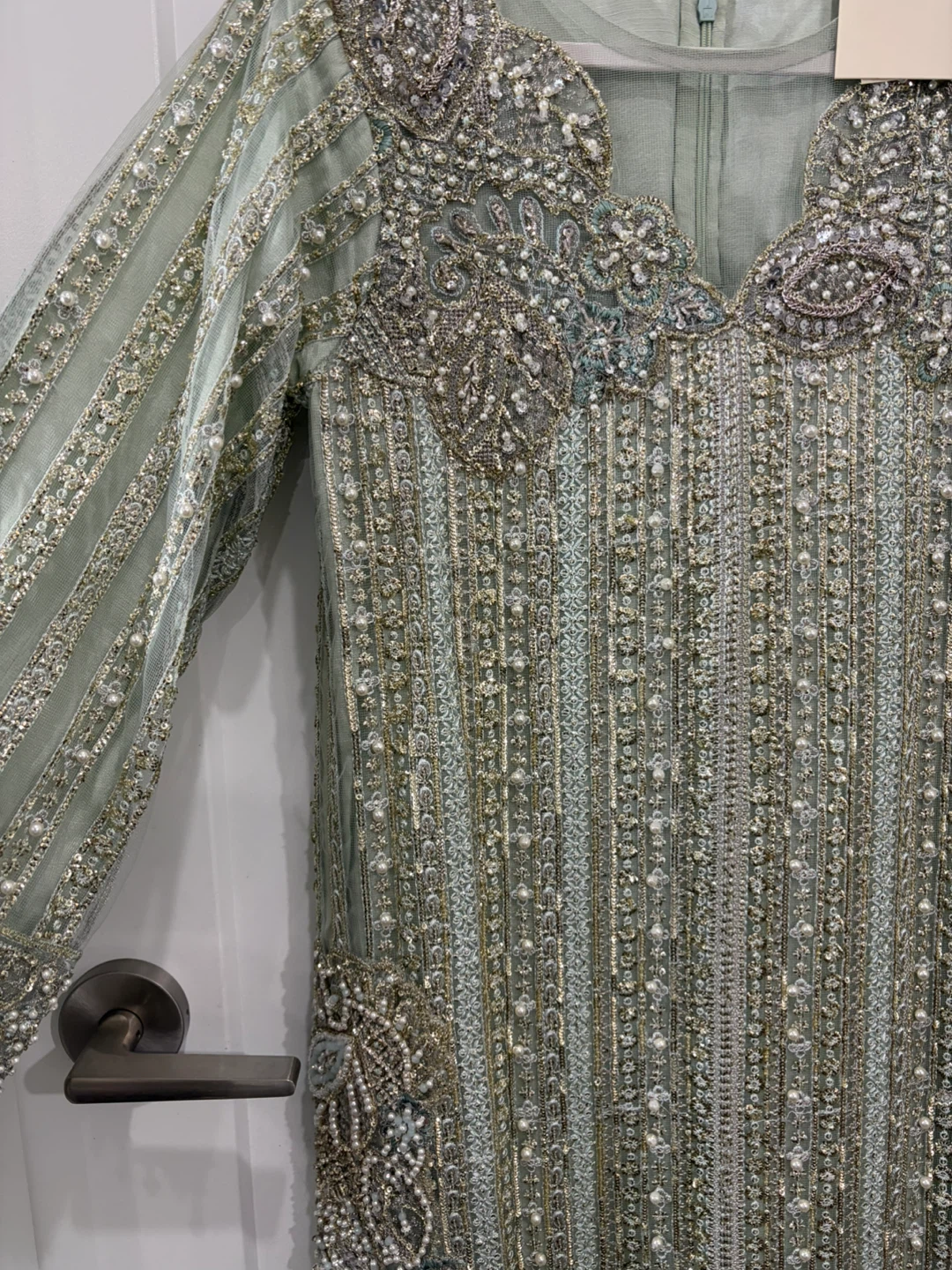 MUSHQ Embellished Mint Green Kameez - photo 3