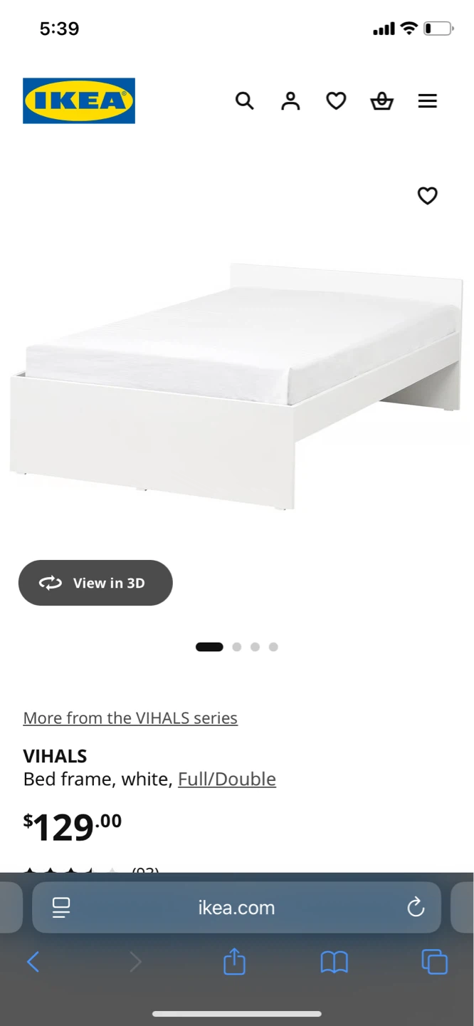 IKEA Full/Double Bed Frame + Slats - $100