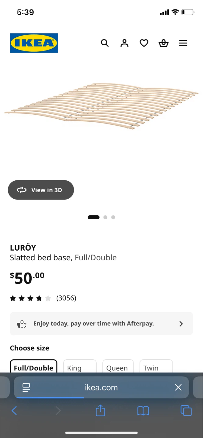 IKEA Full/Double Bed Frame + Slats - $100 - photo 2