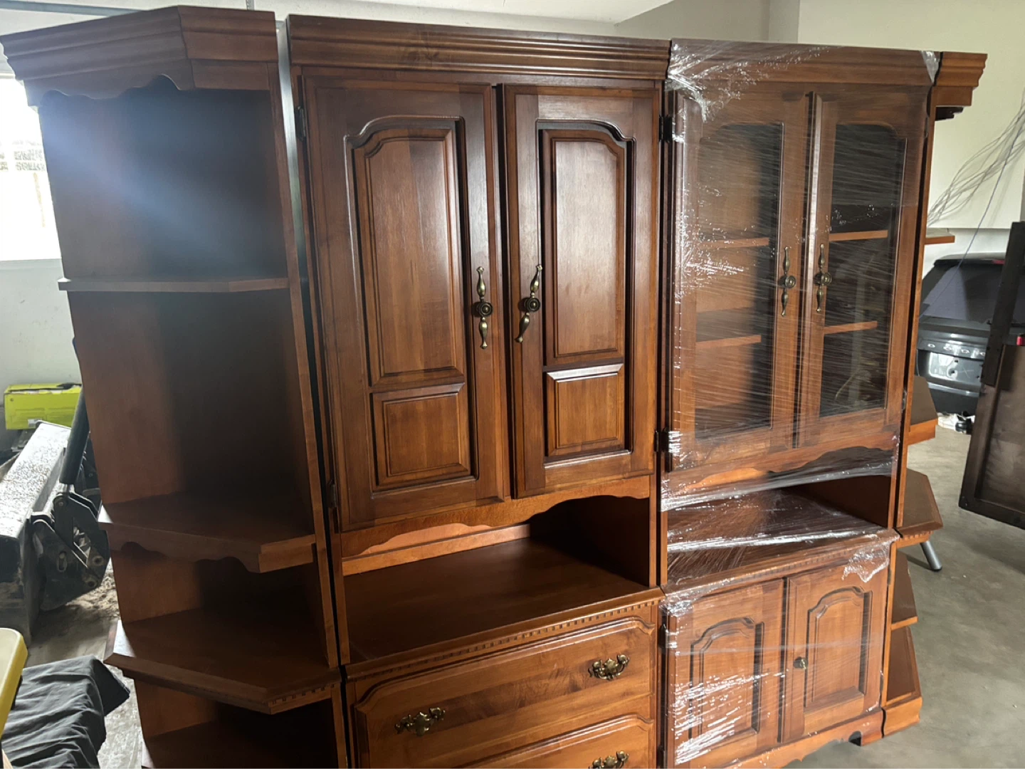Wooden Entertainment Unit with Shelving and Cabinets - photo 3