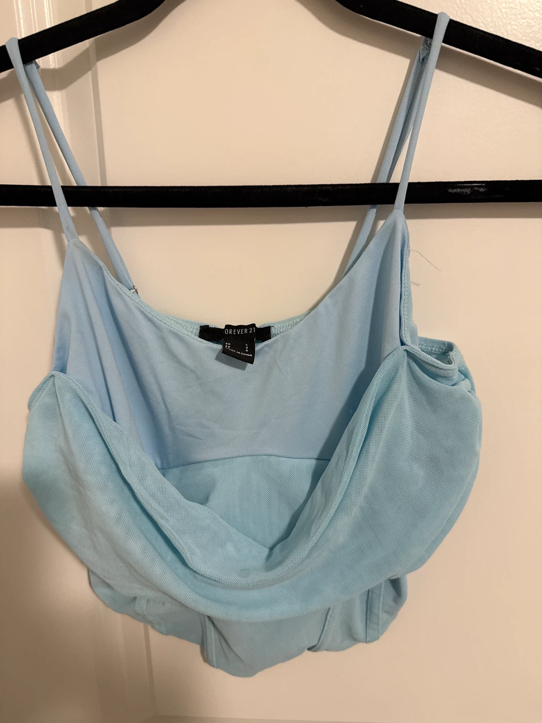 Forever 21 Light Blue Ruched Bodysuit Top - Size L