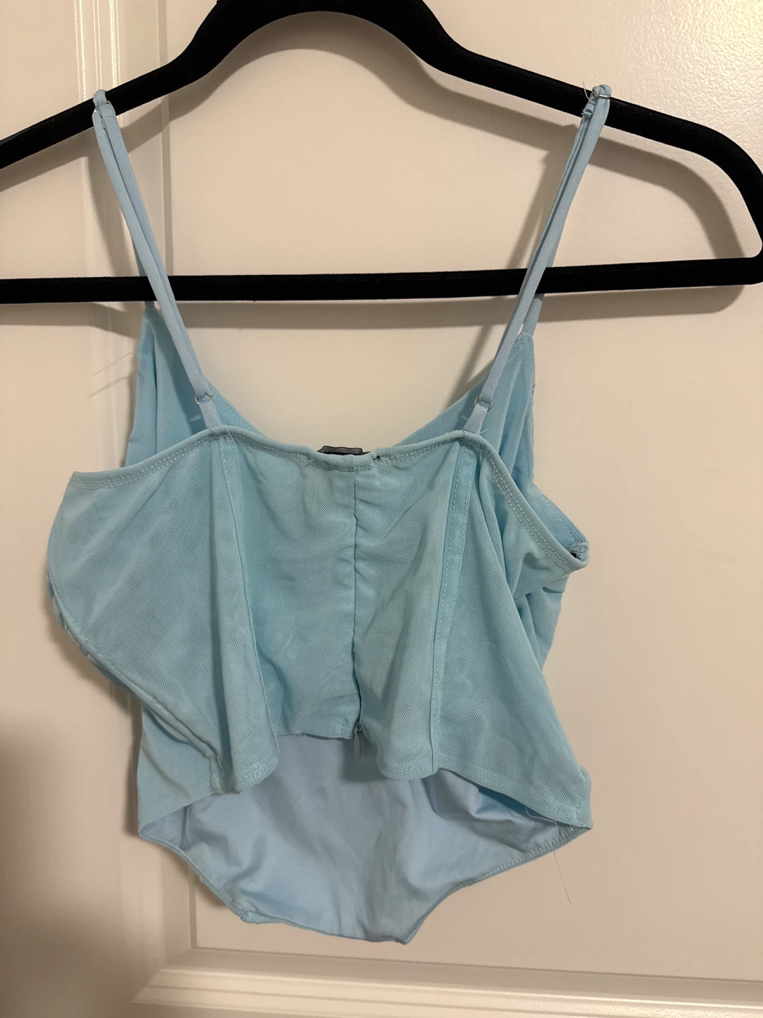 Forever 21 Light Blue Ruched Bodysuit Top - Size L - photo 3