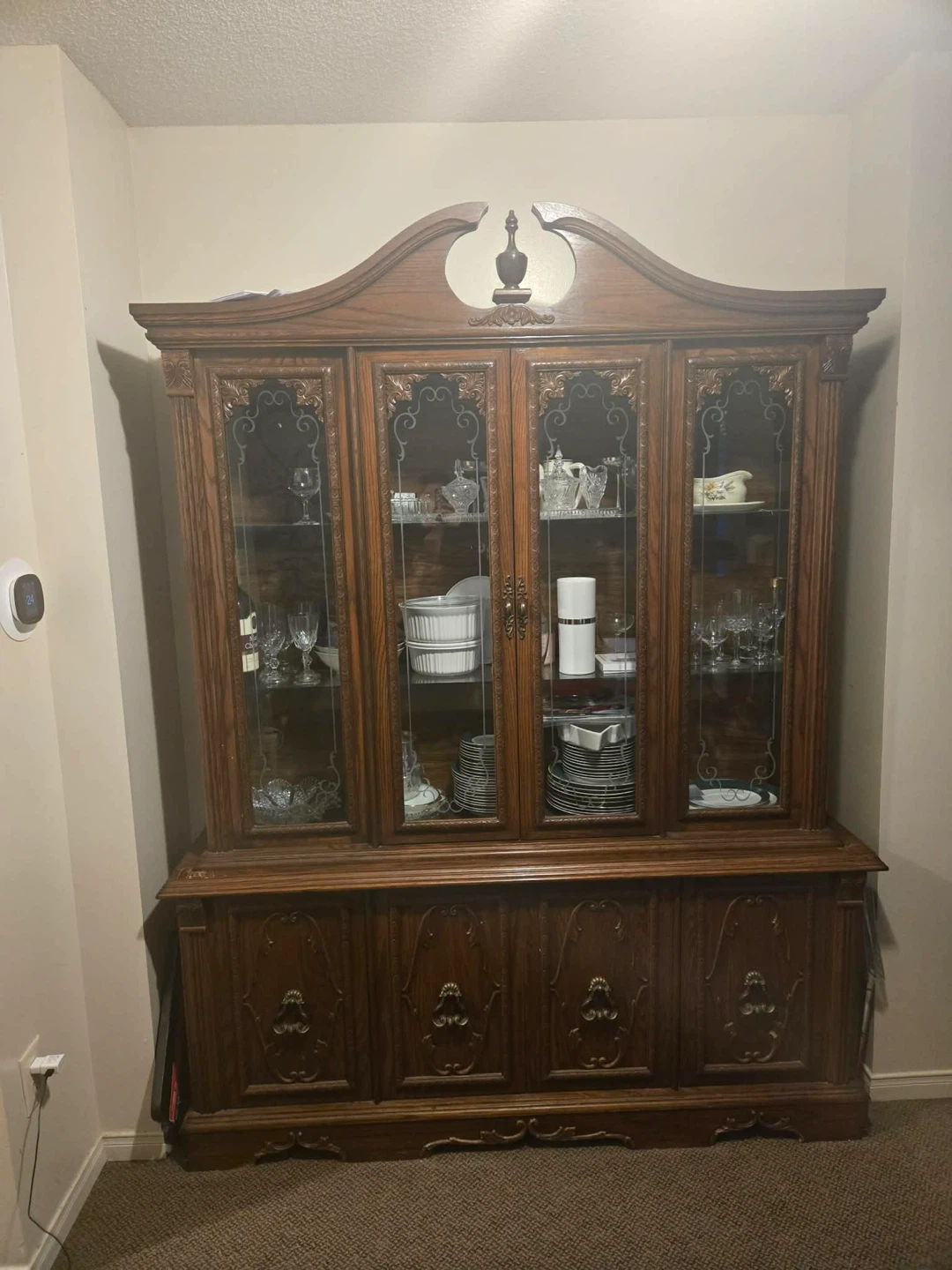 Solid Oak China Cabinet