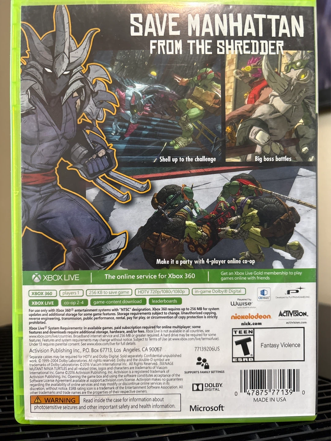 Teenage Mutant Ninja Turtles: Mutants in Manhattan Xbox 360 Game - photo 2