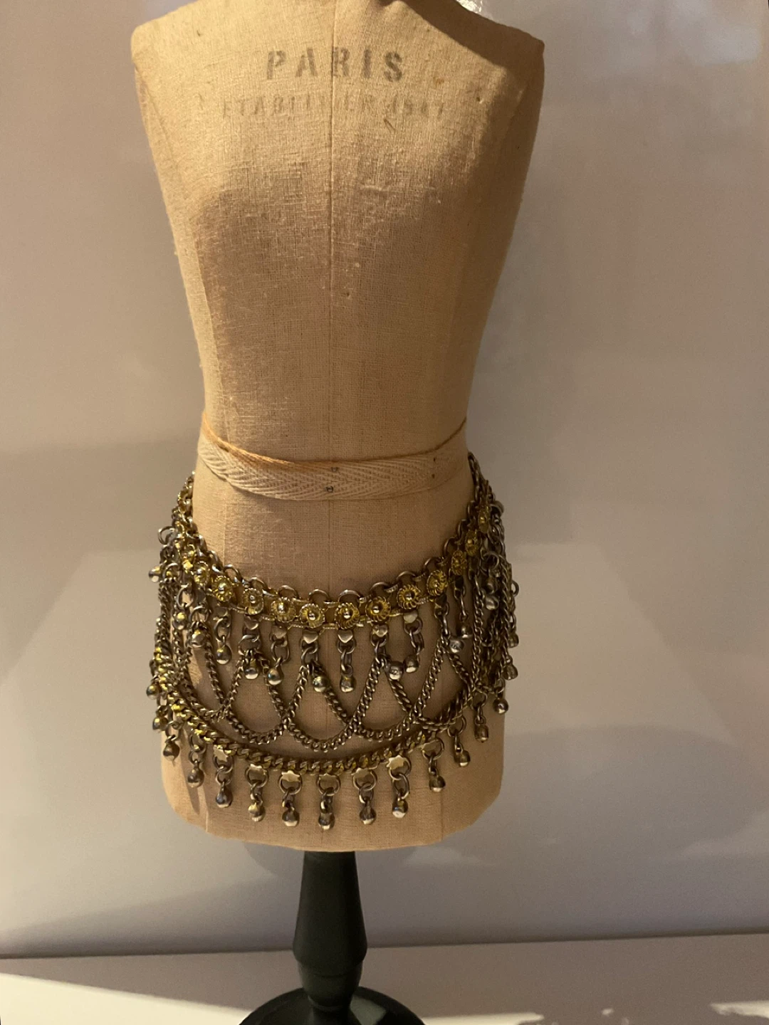 Vintage  Statement Necklace / chainmail belly belt - photo 3