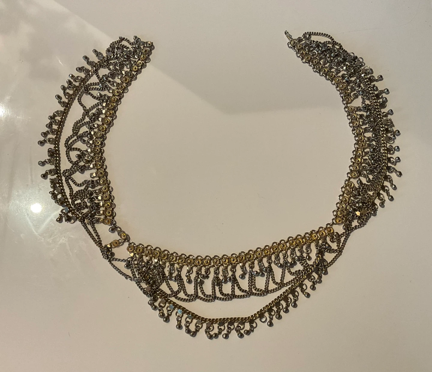 Vintage  Statement Necklace / chainmail belly belt - photo 2