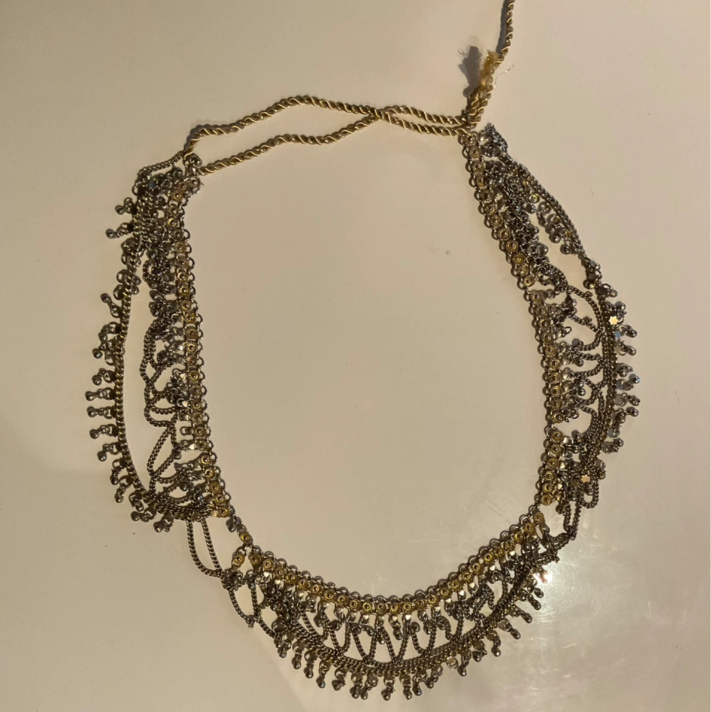 Vintage  Statement Necklace / chainmail belly belt - photo 5