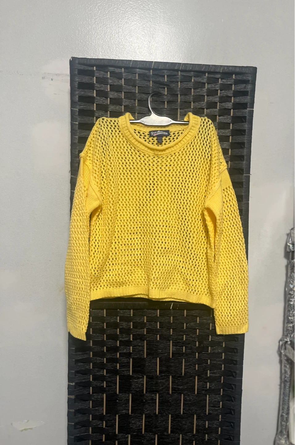 Yellow Cropped Mesh Sweater 8 / 10 size kids - photo 2