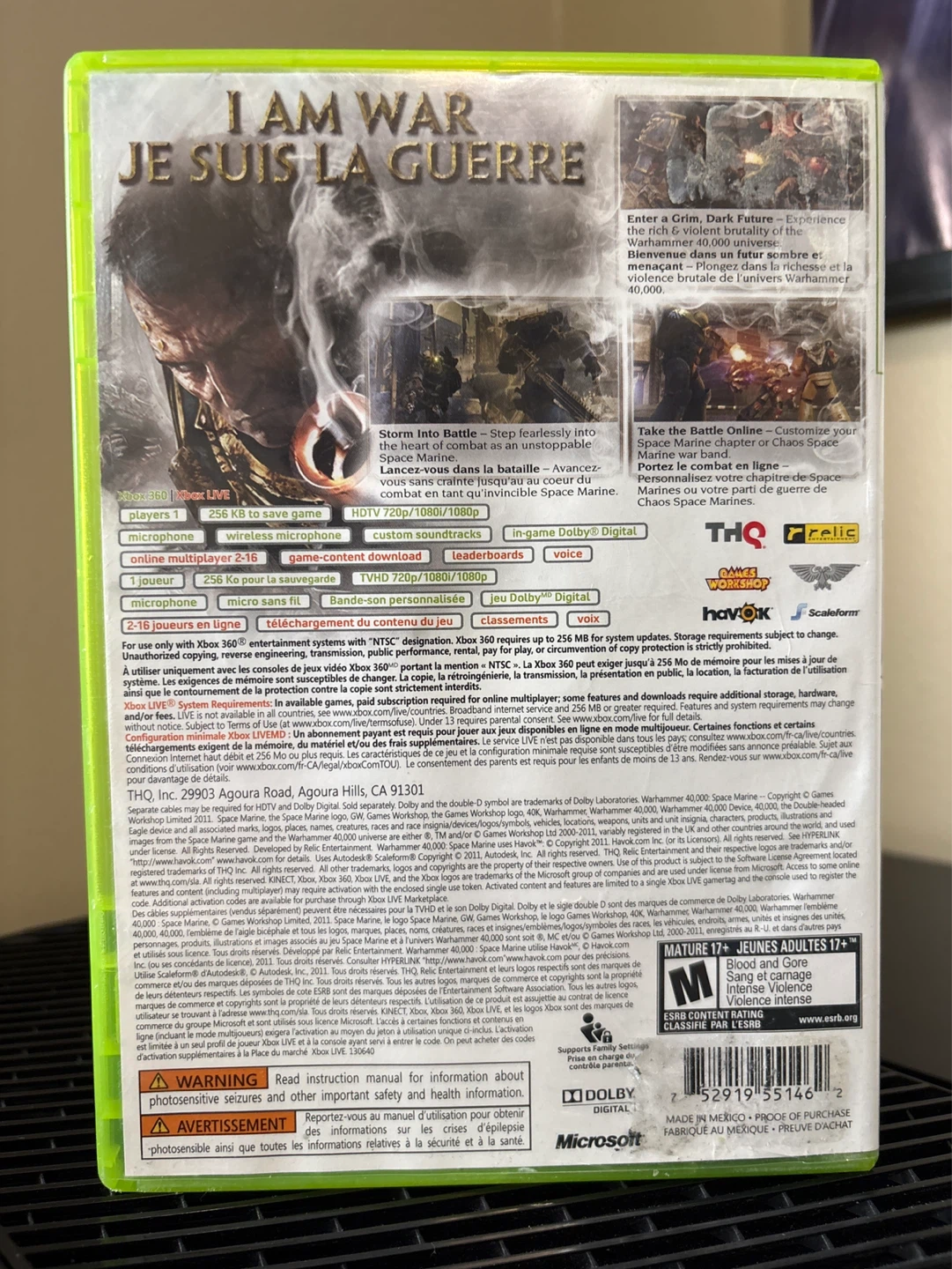 Xbox 360 Warhammer 40,000: Space Marine Game - photo 2