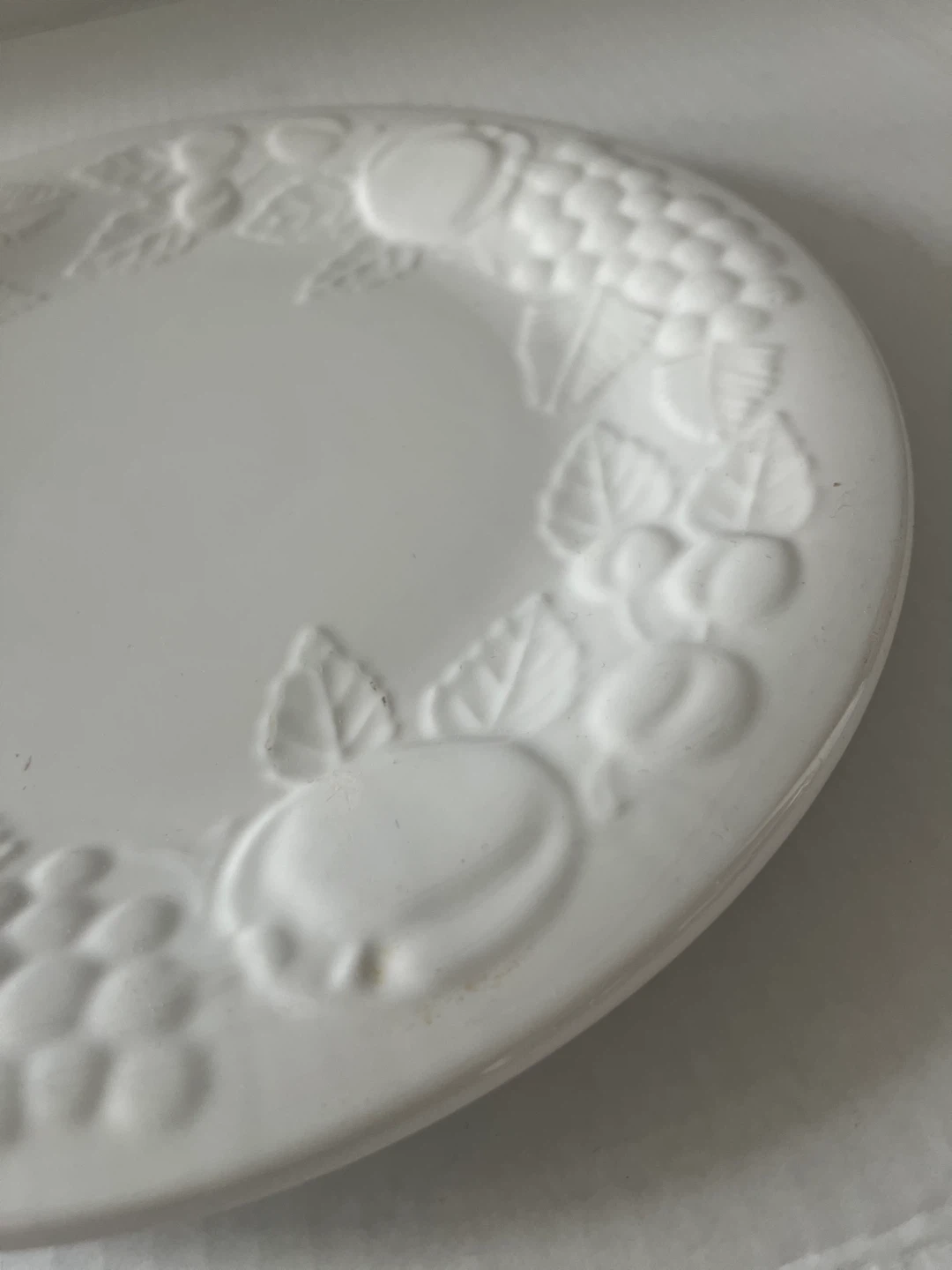 White Embossed Fruit Plate