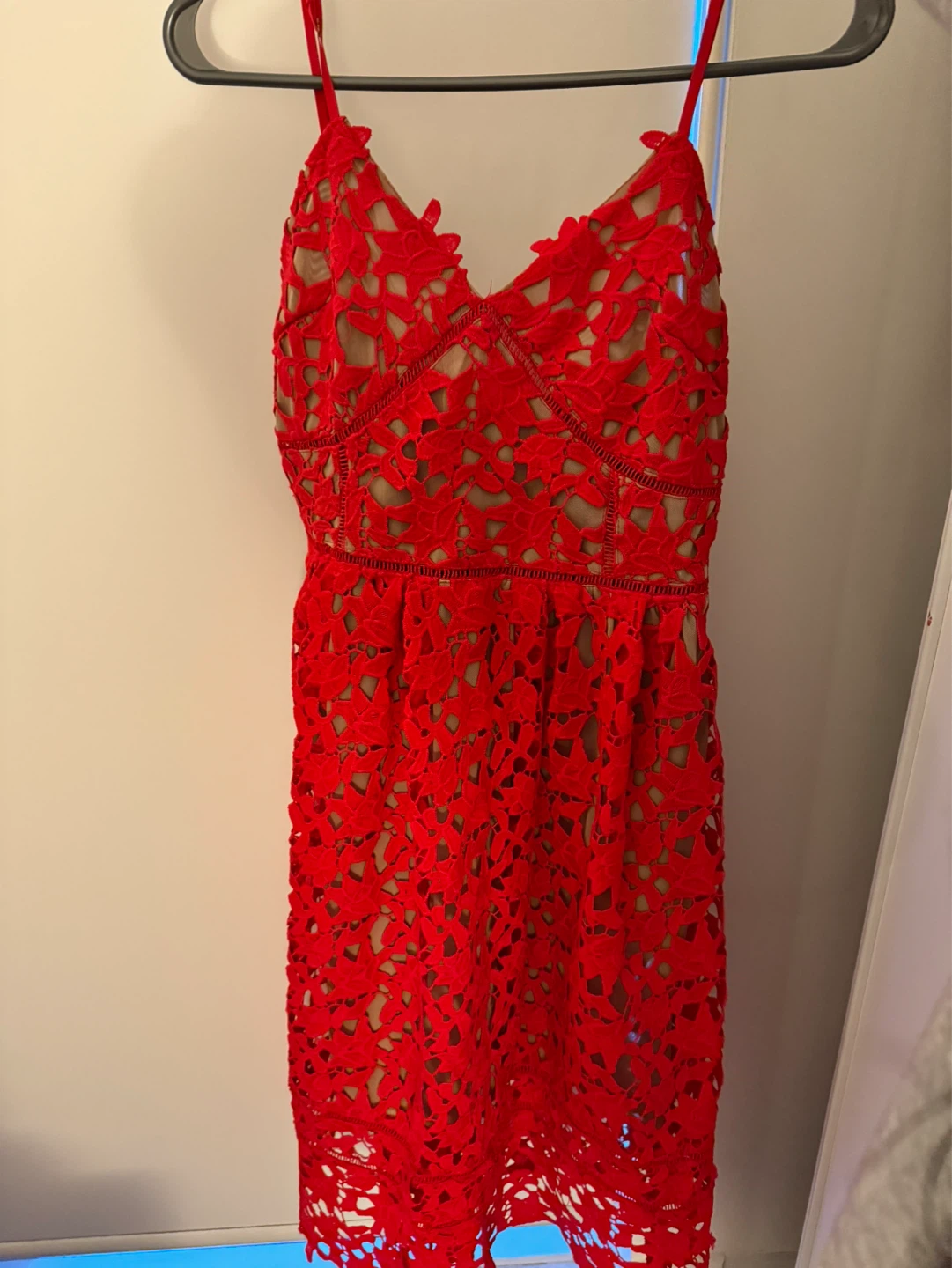 Red Lace Midi Dress - photo 2