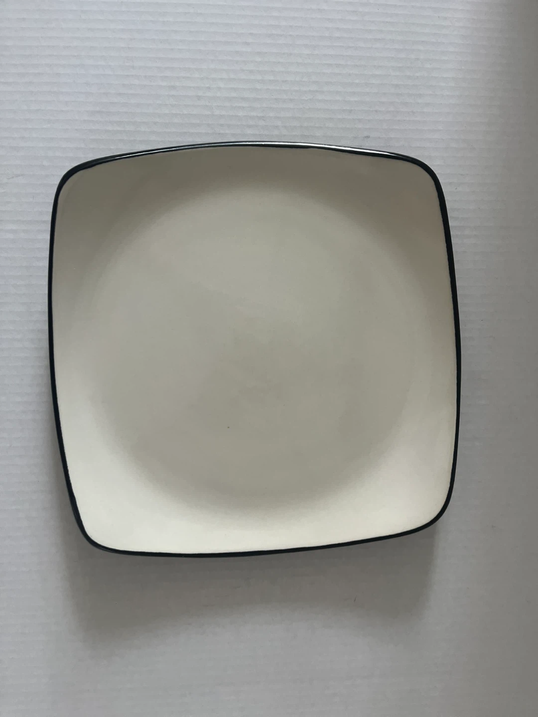 Cream Square Plate with Black Rim - photo 2
