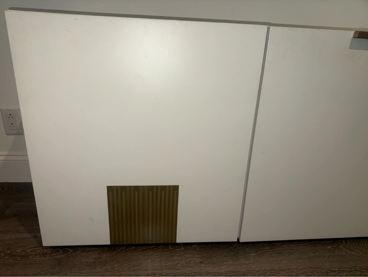 White 3-Door Storage Cabinet with Gold Accents - photo 3