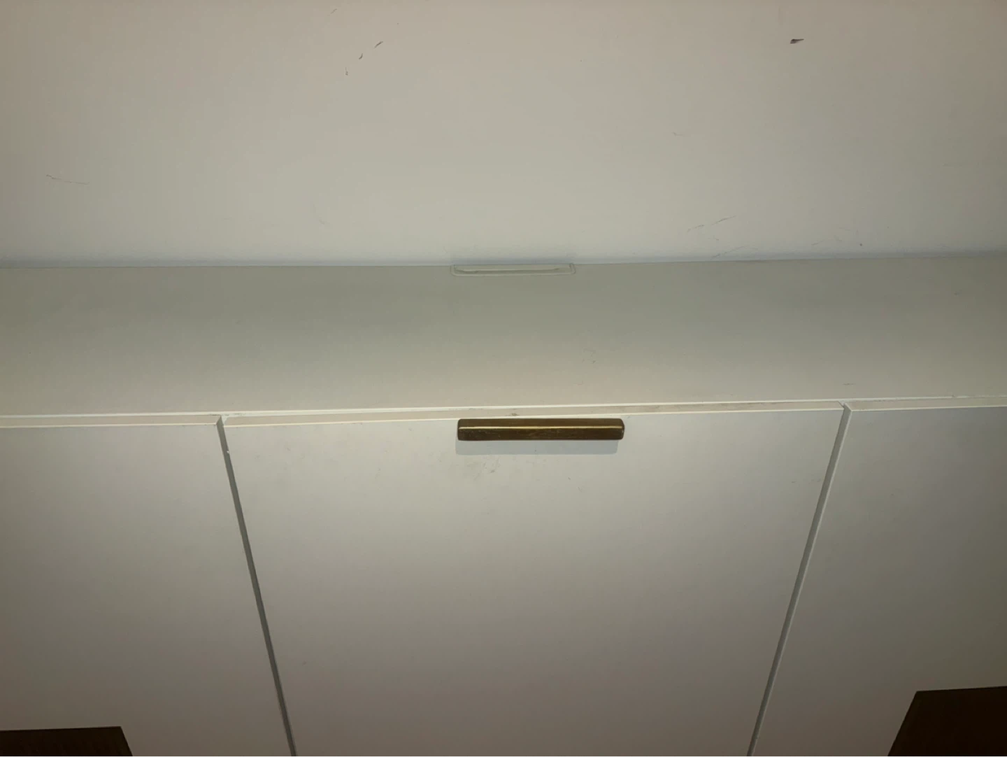 White 3-Door Storage Cabinet with Gold Accents - photo 4