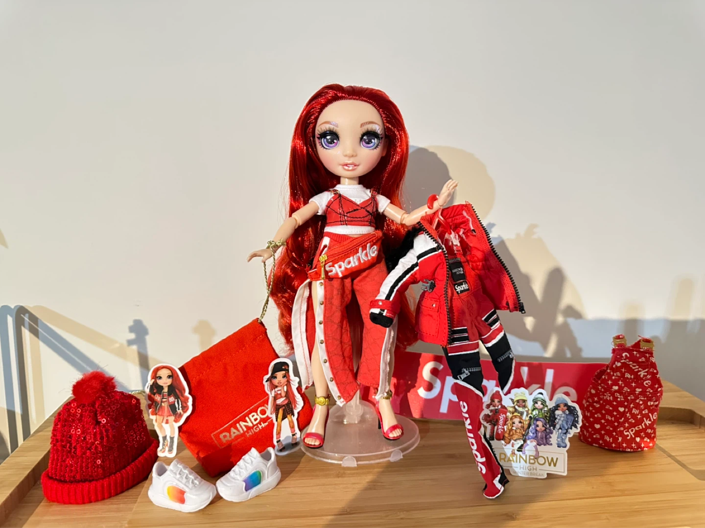 Mint Rainbow High Doll with Red Sparkle Outfit & Accessories - photo 2