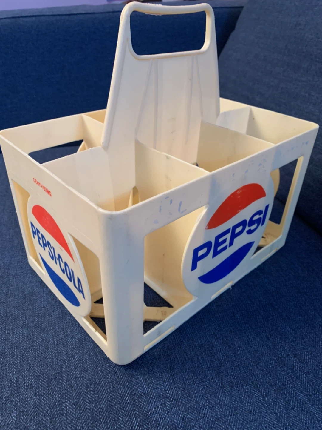 Vintage 1973 White Plastic Pepsi Bottle Carrier