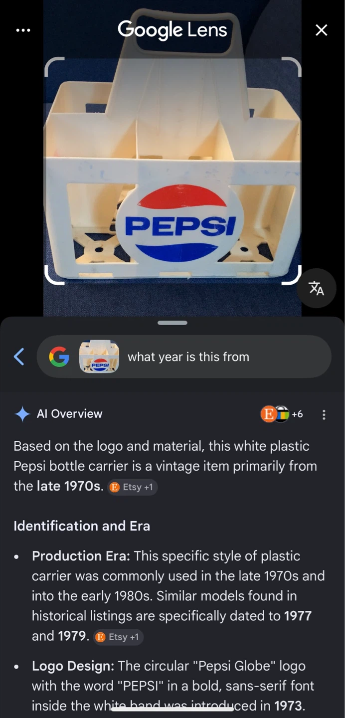 Vintage 1973 White Plastic Pepsi Bottle Carrier - photo 2
