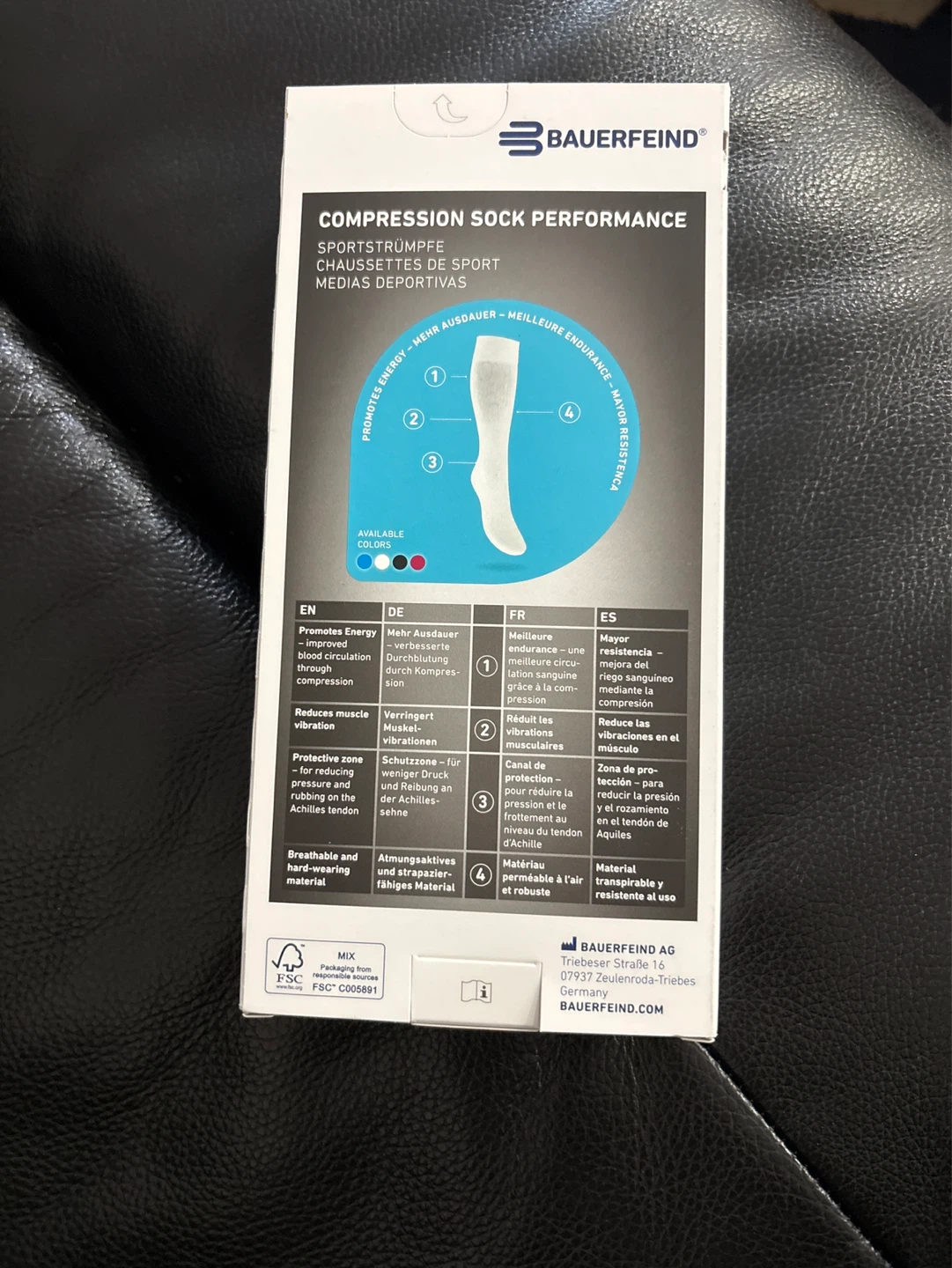 Bauerfeind Compression Sock Performance - Black, Size L - photo 4