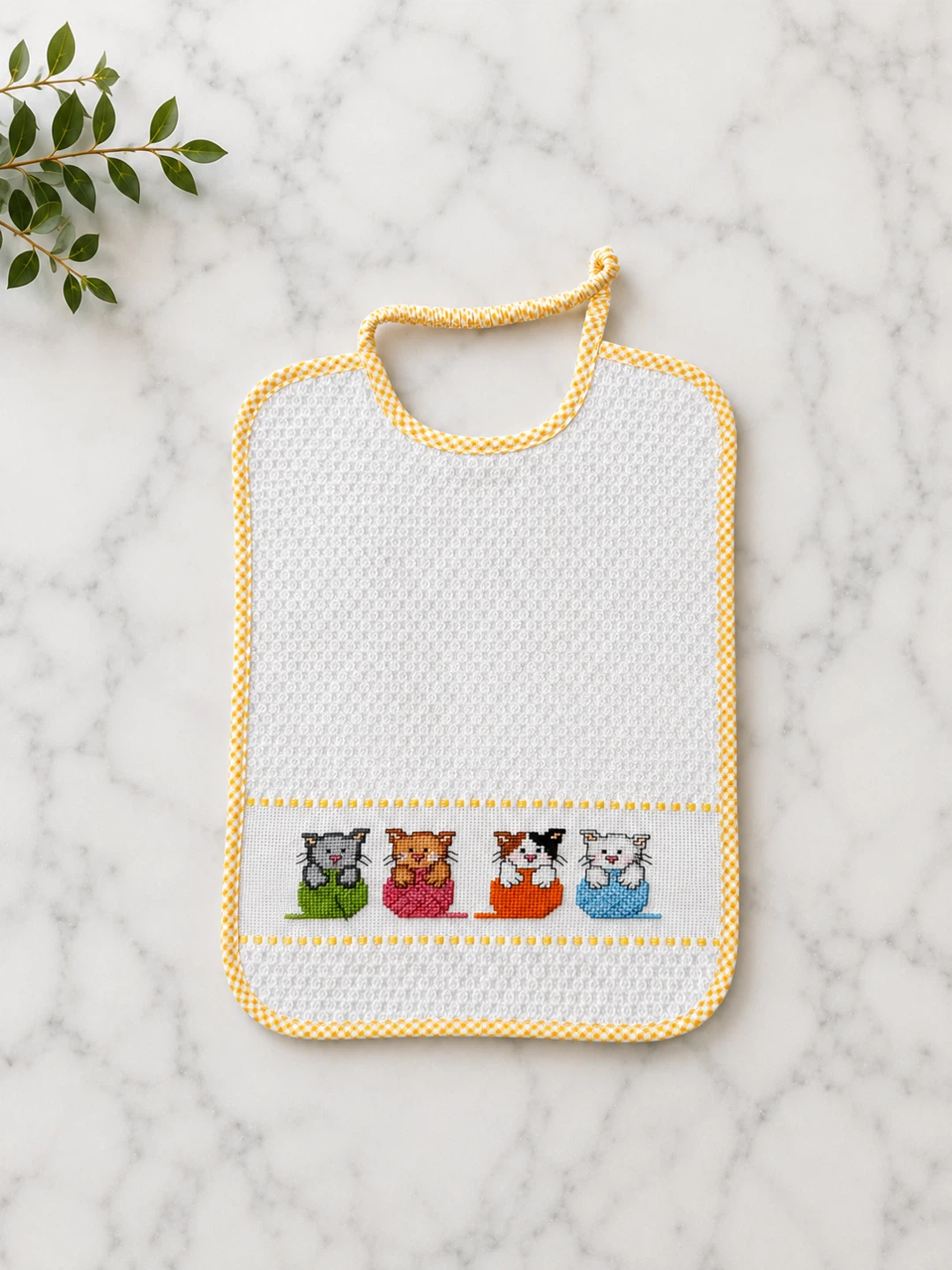 Handmade Baby Bibs with Cross-Stitch Designs (Set of 5) - photo 3