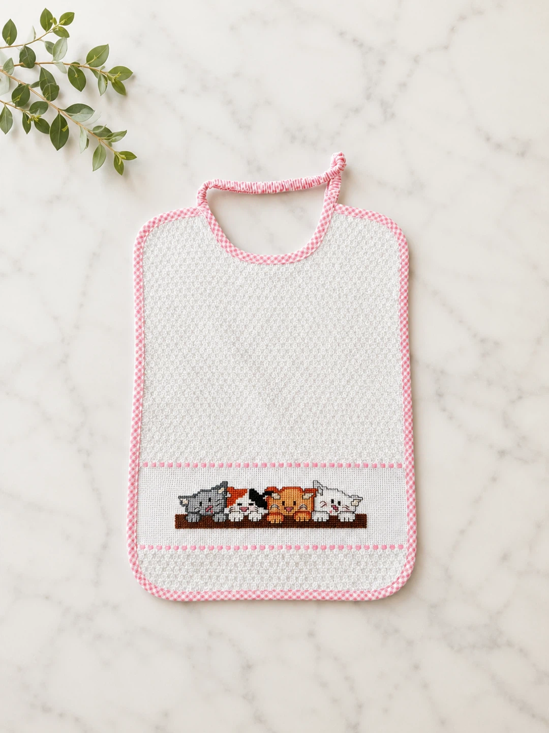 Handmade Baby Bibs with Cross-Stitch Designs (Set of 5) - photo 2