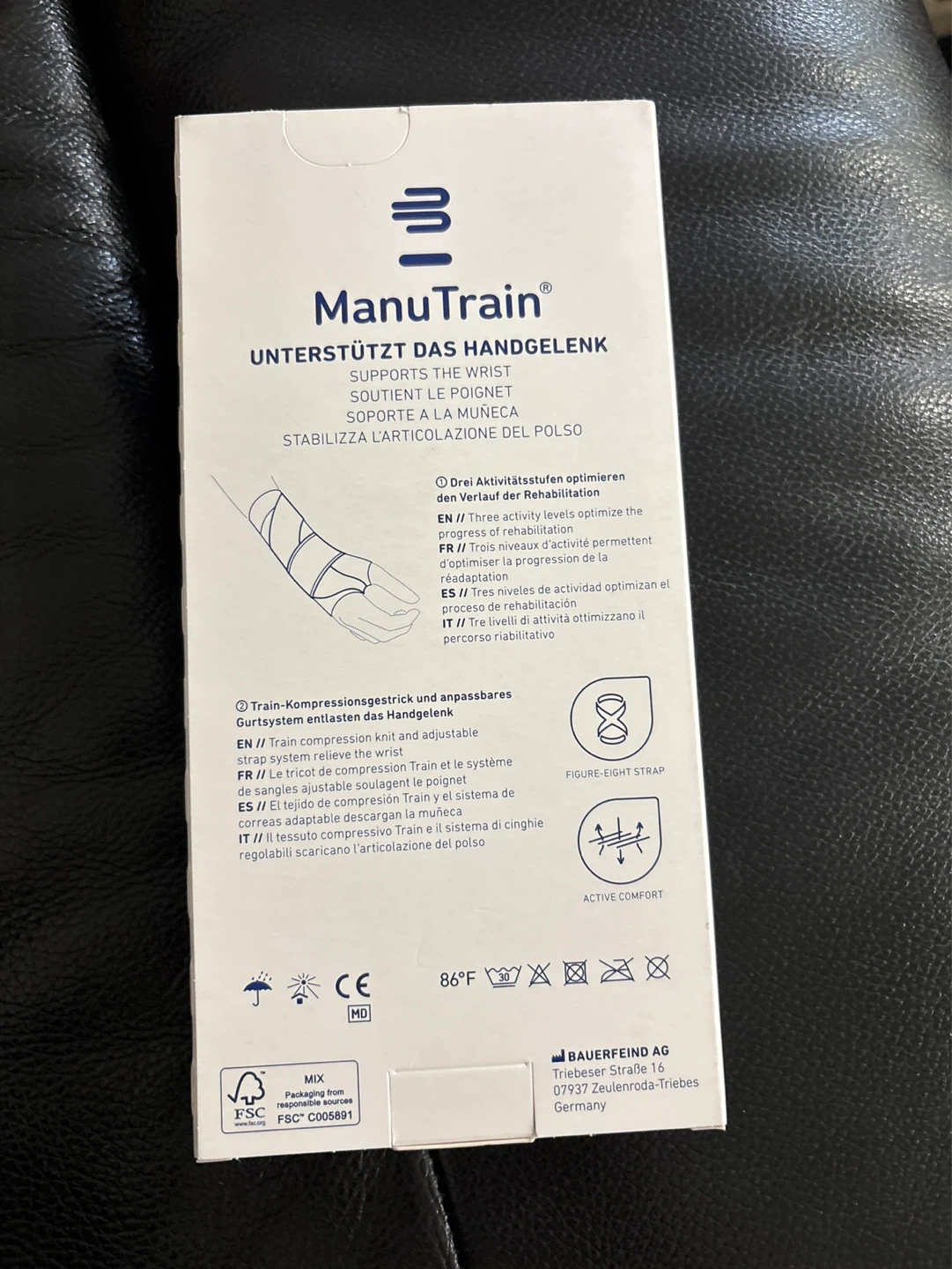 Bauerfeind ManuTrain Wrist Support Size 5 Ly  Titan - photo 3